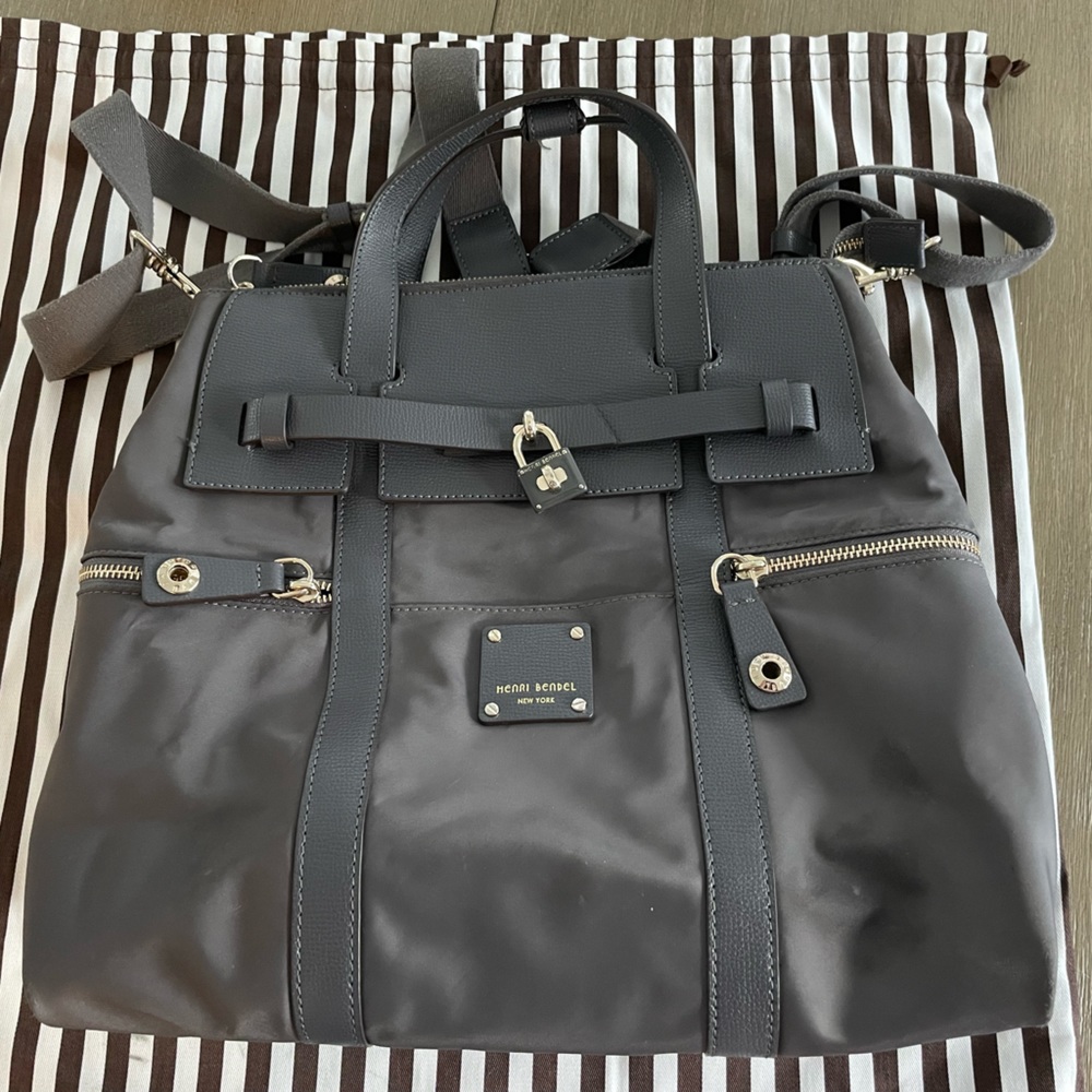 Henri Bendel Jetsetter Convertible Nylon Backpack w/dust cover